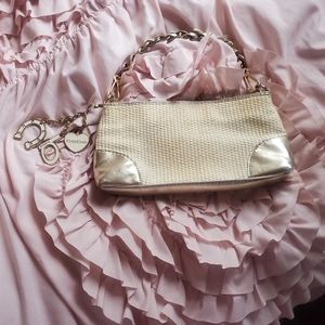 Bebe Cream and Gold Clutch
